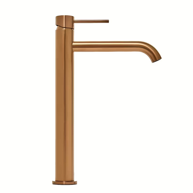 Vysoká páková umyvadlová baterie SAT Aurum v povrchu rose gold brushed s kulatým designem
