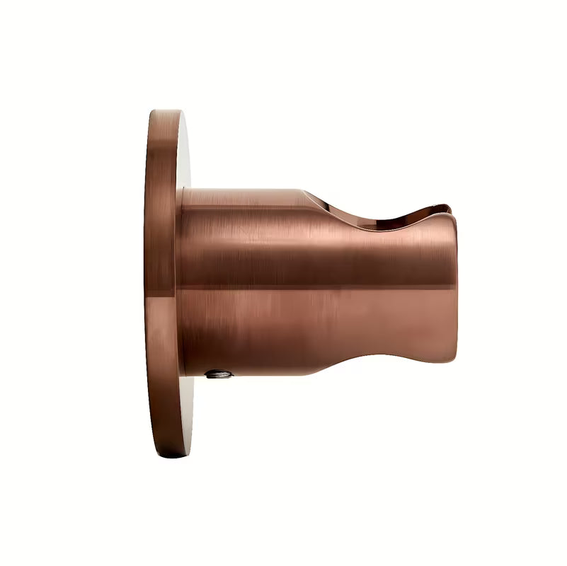 Pevný držák sprchy SAT Aurum v povrchové úpravě rose gold brushed s kulatým tvarem pro montáž na stěnu.