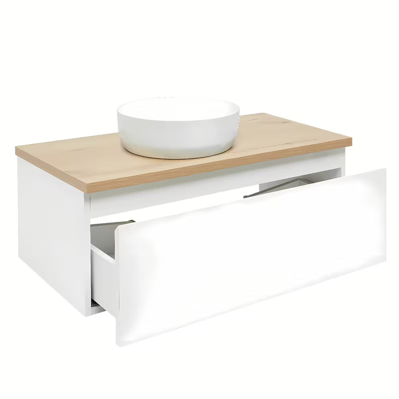 Závěsná koupelnová skříňka SAT B-Way 1 99x45x30 cm v bílém lesku s krycí deskou