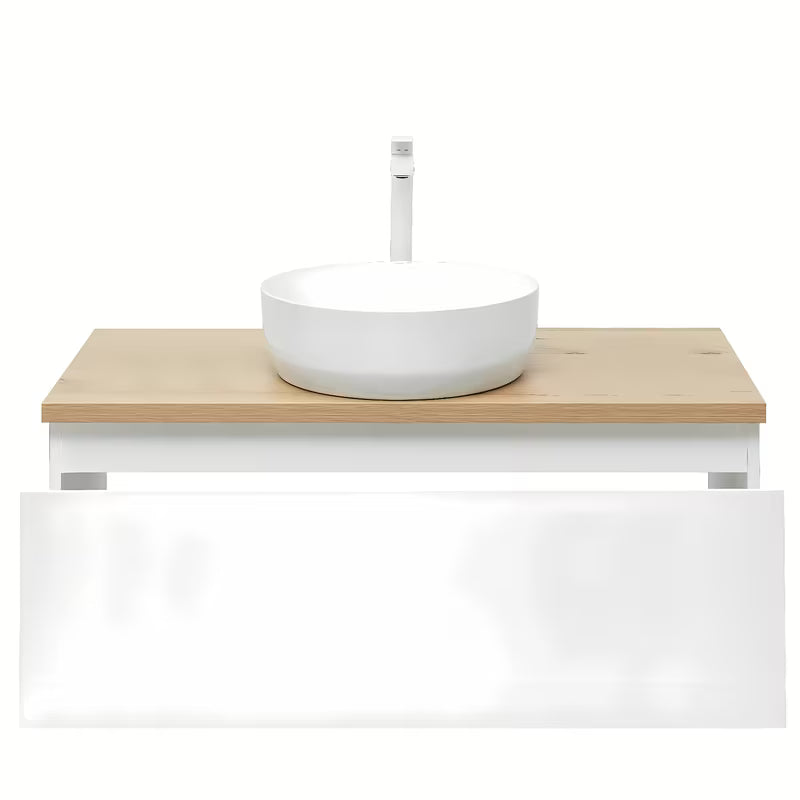 Závěsná koupelnová skříňka SAT B-Way 1 99x45x30 cm v bílém lesku s krycí deskou