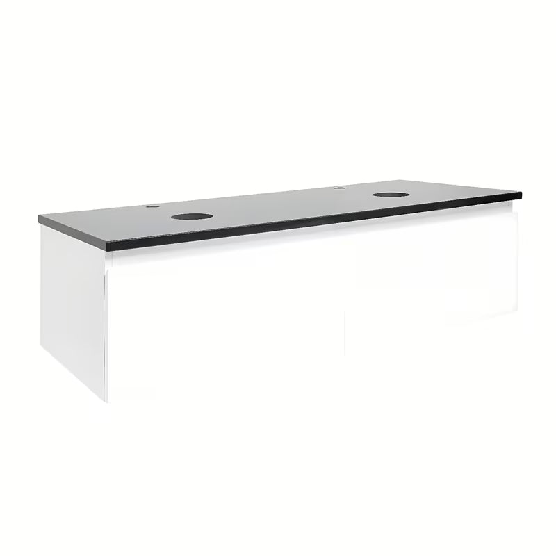 Závěsná koupelnová skříňka SAT B-Way 1 v bílém lesku s krycí deskou 119x45x30 cm