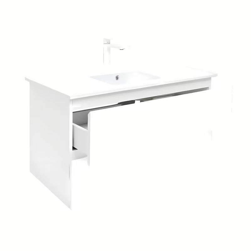 Závěsná koupelnová skříňka SAT B-Way 1 s umyvadlem v bílém lesku 99x45x50 cm