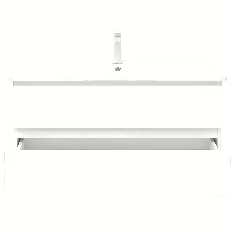 Závěsná koupelnová skříňka SAT B-Way 1 s umyvadlem v bílém lesku 99x45x50 cm