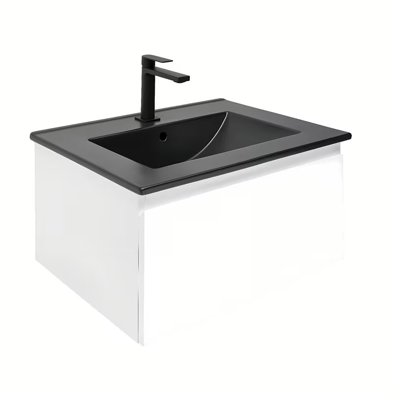 Závěsná koupelnová skříňka s umyvadlem SAT B-Way 1 v bílém lesku 59x45x30 cm