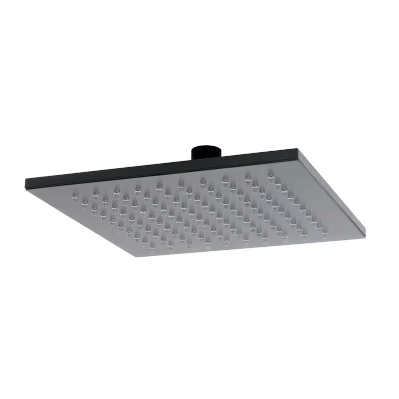 Čtvercová hlavová sprcha SAT B-Way 20x20 cm v matné černé barvě s kovovým provedením