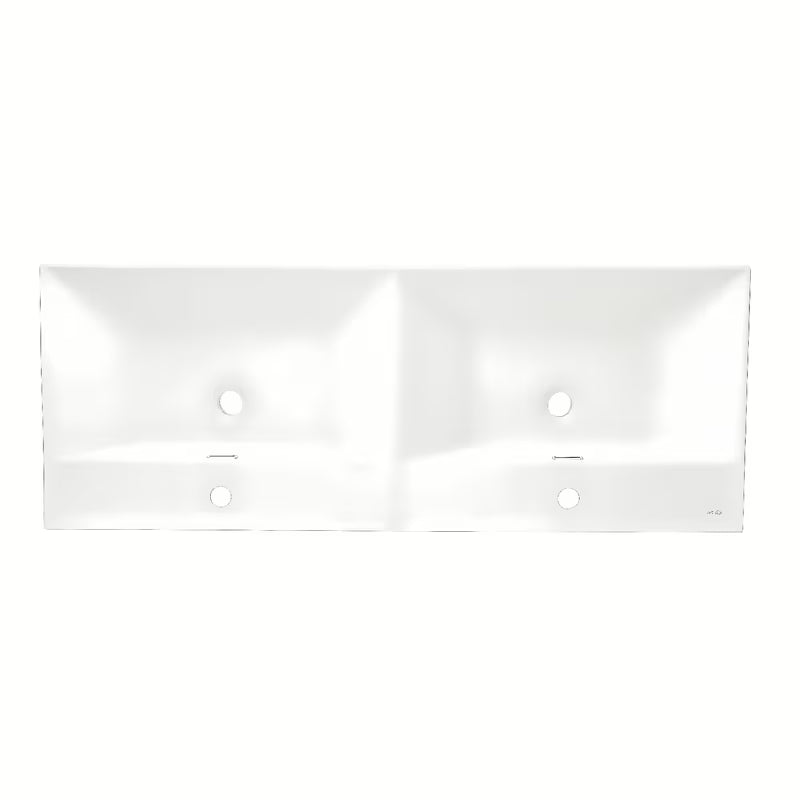Nábytkové dvojumyvadlo SAT B-Way 121x46 cm v bílé matné barvě s dvěma otvory pro baterii