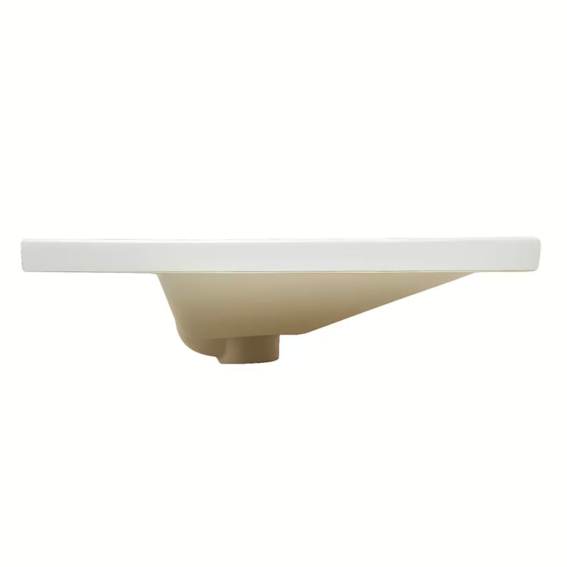 Nábytkové keramické umyvadlo SAT B-Way 81x46 cm v bílé matné barvě s odkládací plochou vpravo.
