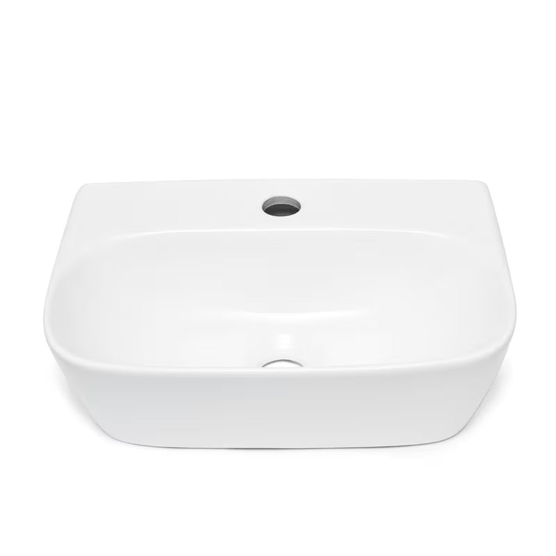 Bílé keramické umývátko SAT Brevis 43x30 cm bez přepadu s otvorem pro baterii