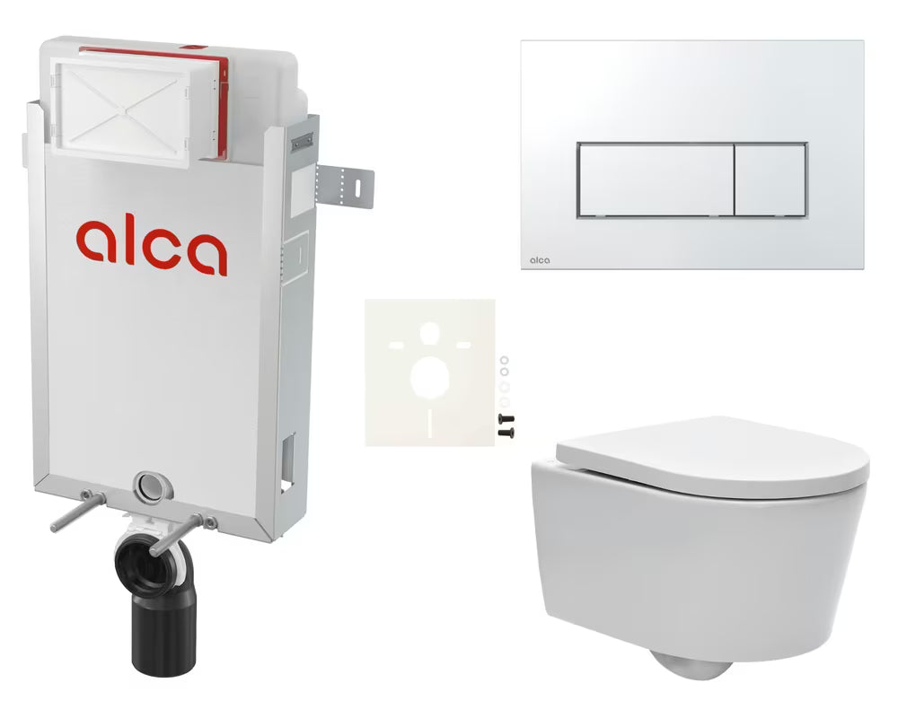 Závěsný WC set SAT Brevis s podomítkovým modulem Alca a duroplastovým sedátkem SoftClose
