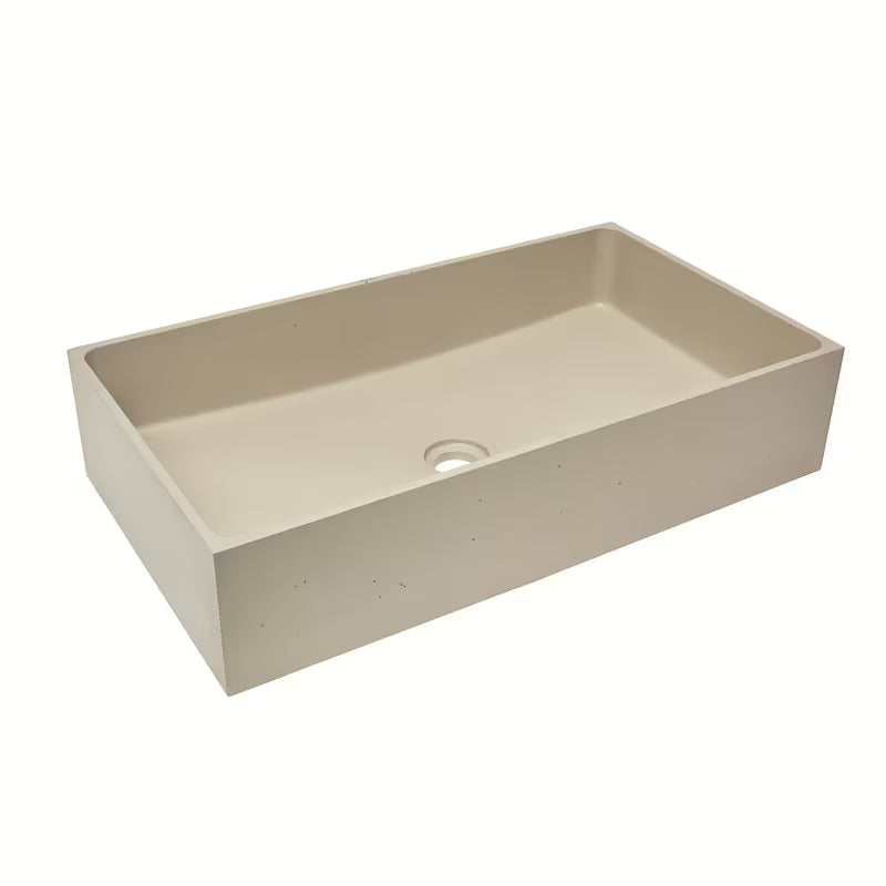 Pískové betonové umyvadlo na desku SAT Cemento 64x37 cm s tenkými stěnami
