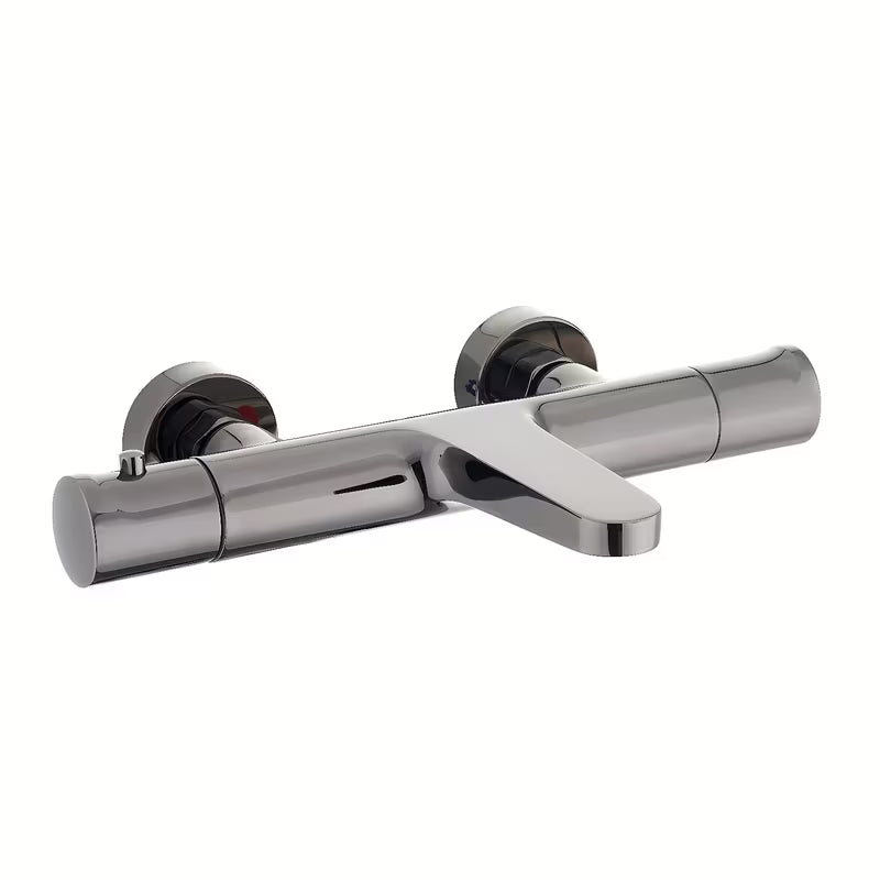 Termostatická nástěnná vanová baterie SAT Dark v matném provedení PVD gun metal bez sprchového setu.