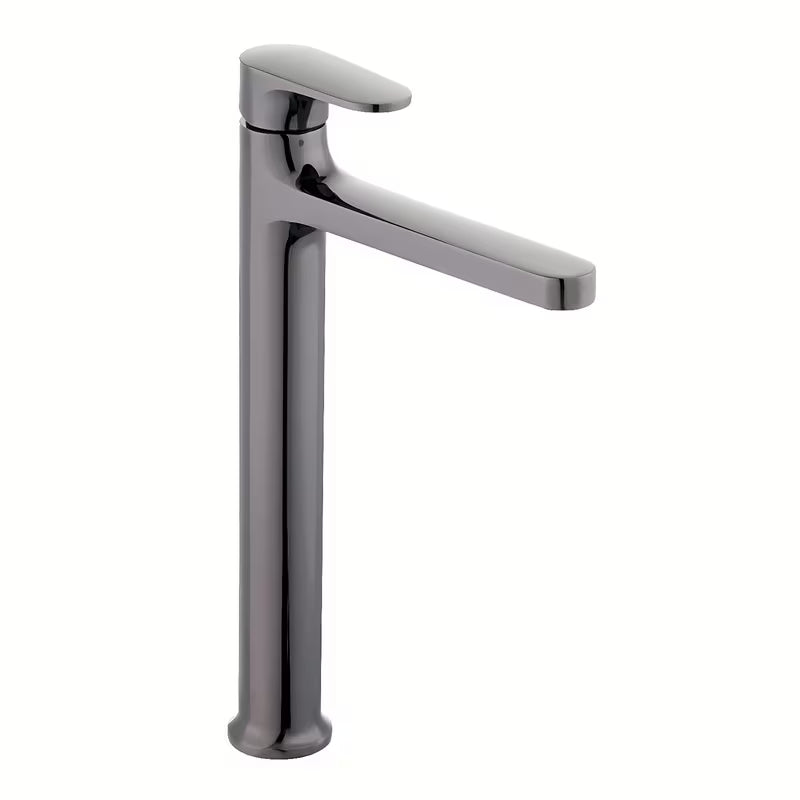 Vysoká umyvadlová baterie SAT Dark v povrchu PVD gun metal bez výpusti.