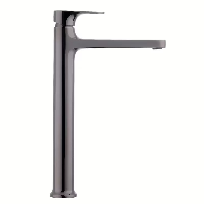 Vysoká umyvadlová baterie SAT Dark v povrchu PVD gun metal bez výpusti.