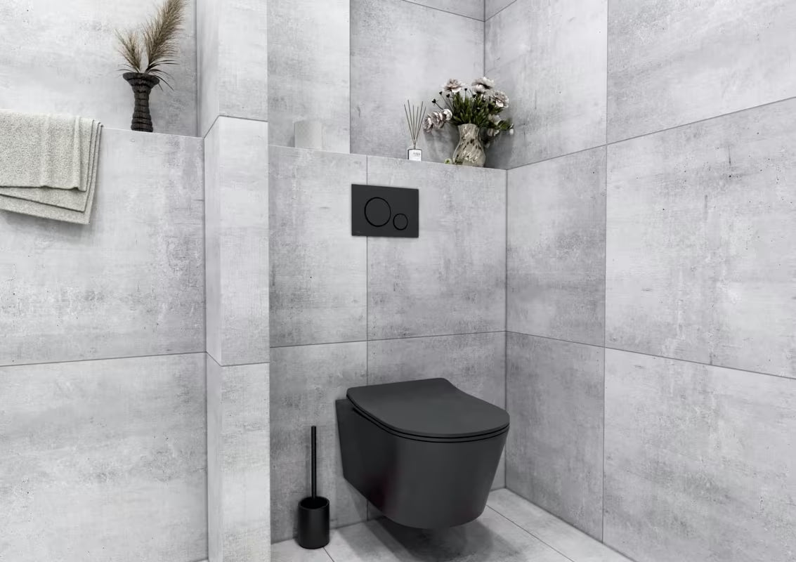 Volně stojící keramická WC štětka SAT Feel v matné černé barvě
