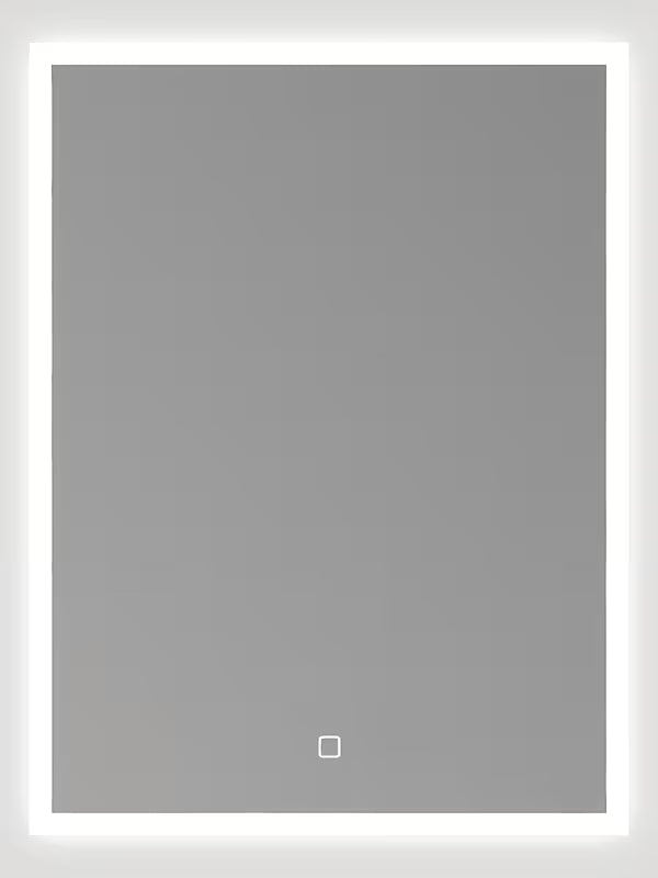 Bílé obdélníkové zrcadlo SAT Feel 60x80 cm s LED osvětlením a senzorovým ovládáním
