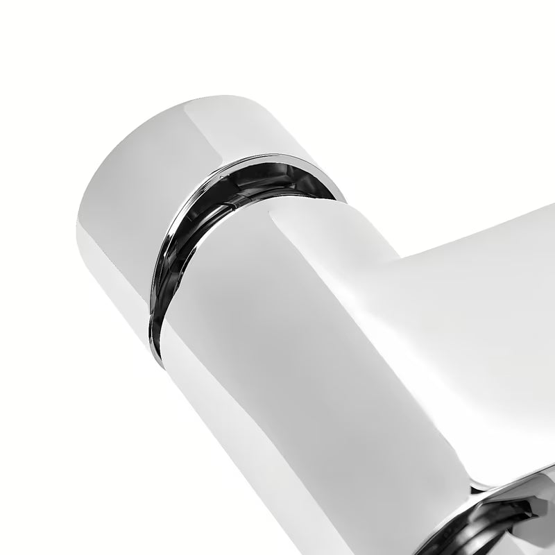 Nástěnná vanová baterie SAT Fusion v provedení chrome s kulatou pákou z bílého skla