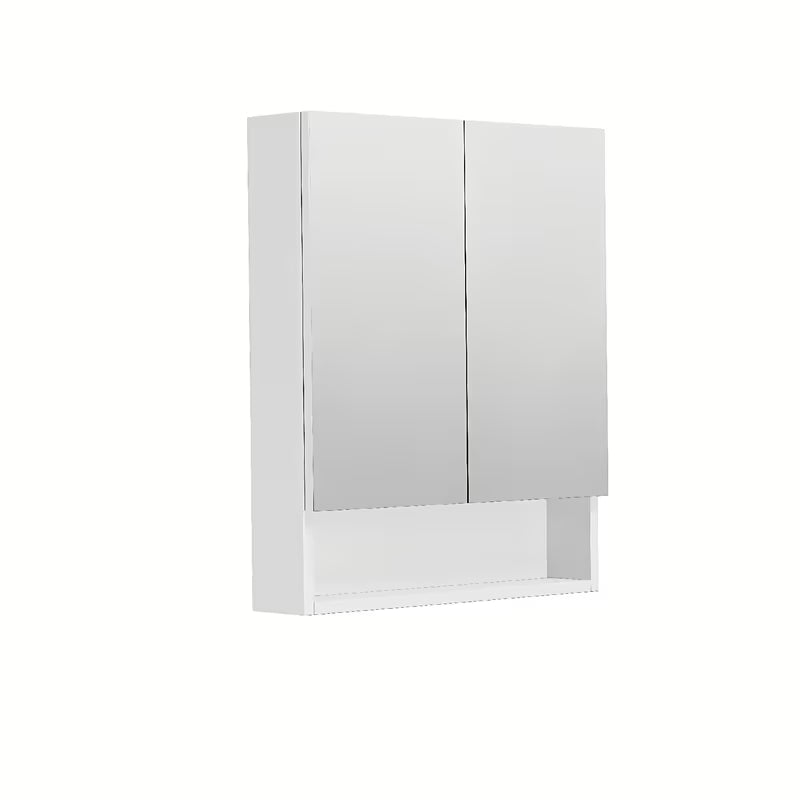 Závěsná zrcadlová skříňka SAT Cube Way 60x72x14 cm v bílé lesklé barvě se zrcadlovými dvířky