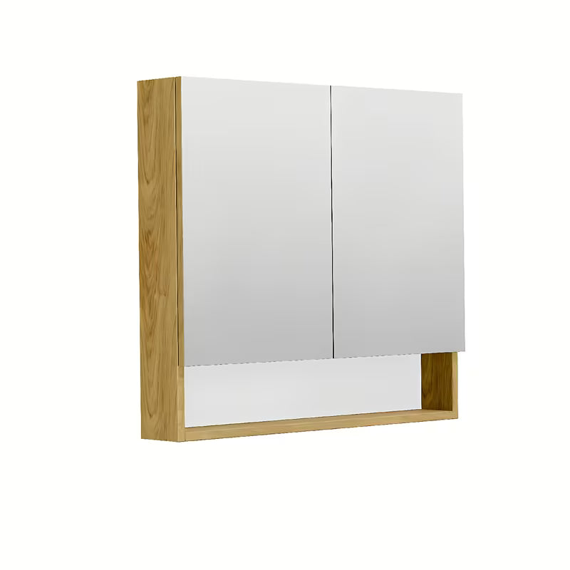 Ormarić s Ogledalom SAT Cubeway 80x72x14 cm u dekoru hrasta hickory s dvije police