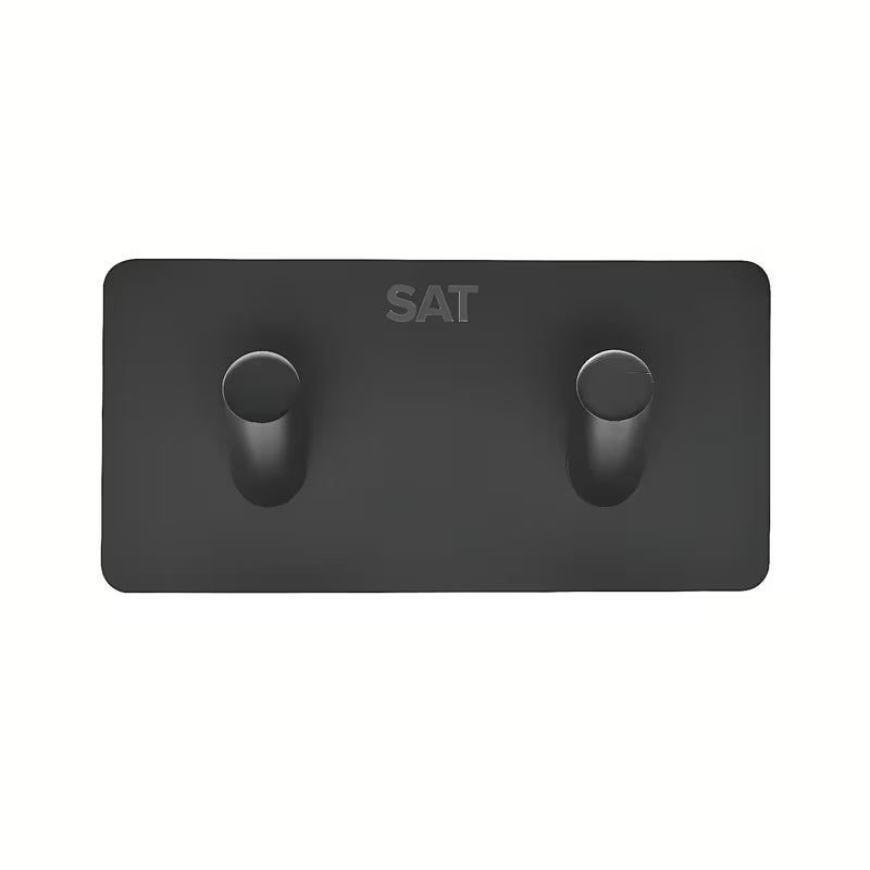 Nalepovací dvojháček SAT v matně černém provedení z nerezové oceli do koupelny