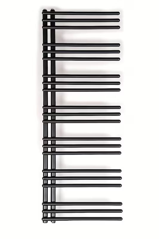 Kombinovaný radiátor SAT Hto 50x134 cm v černé matné barvě se středovým připojením