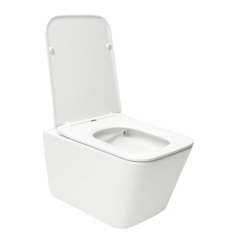 Bílé závěsné WC SAT Infinitio v obdélníkovém tvaru se sedátkem SoftClose a skrytým uchycením