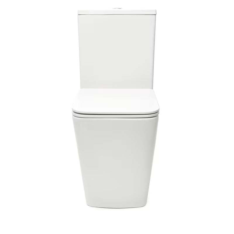 Bílé volně stojící WC kombi SAT Infinitio bez splachovacího okruhu se sedátkem a úsporným DualFlush splachováním