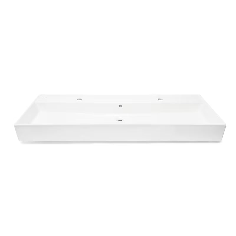Bílé keramické umyvadlo SAT Infinitio 121,4x46,9 cm s přepadem