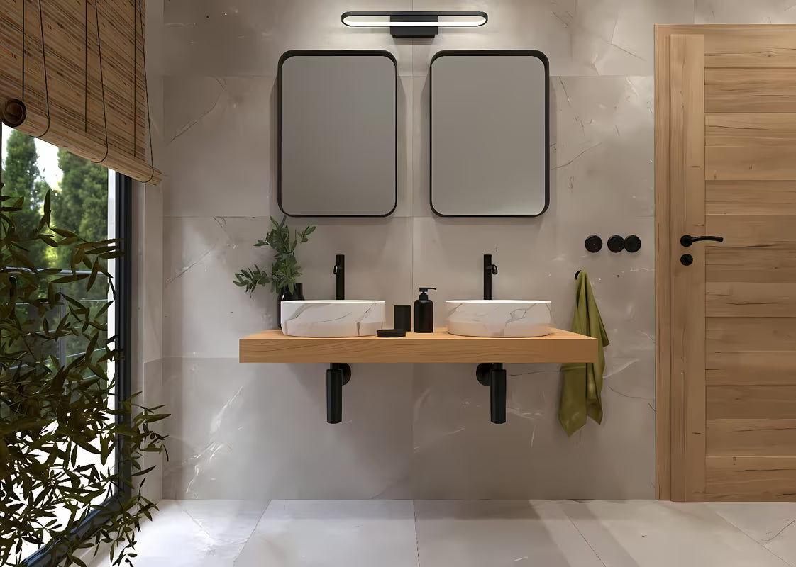 Matné umyvadlo na desku SAT Infinitio 39x39 cm v bílém mramorovém designu bez přepadu