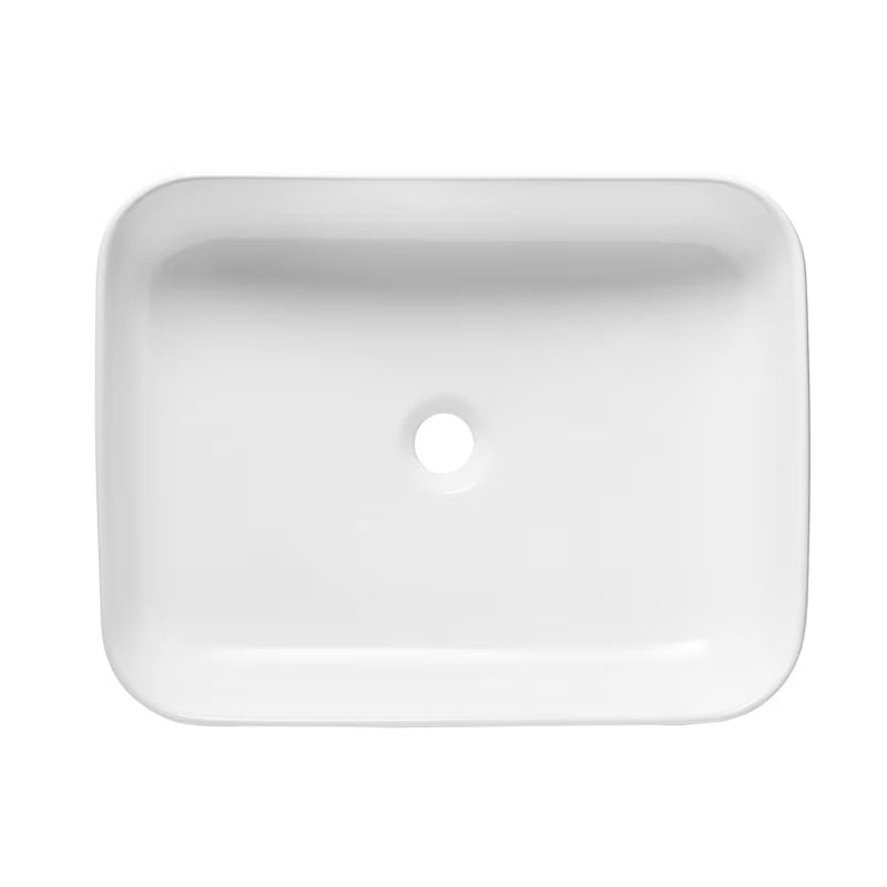 Bílé keramické oválné umyvadlo na desku SAT Infinitio bez přepadu 50 x 39 cm