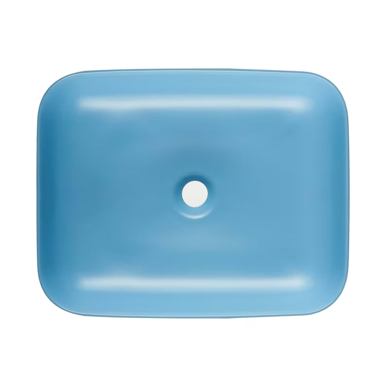 SAT Infinitio keramické umyvadlo na desku bez přepadu 50x39 cm v matně modré barvě