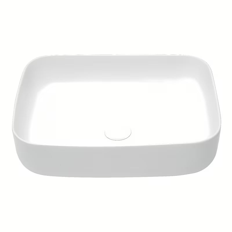 Matné bílé tenkostěnné umyvadlo na desku SAT Infinitio 50x39 cm bez přepadu