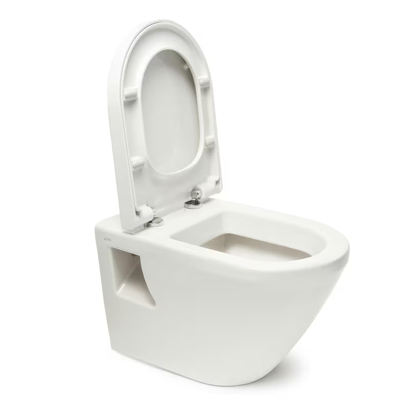 Viseči WC set vitra Integra s predstensko instalacijo, splakovalnikom SAT in belim aktivirnim gumbom