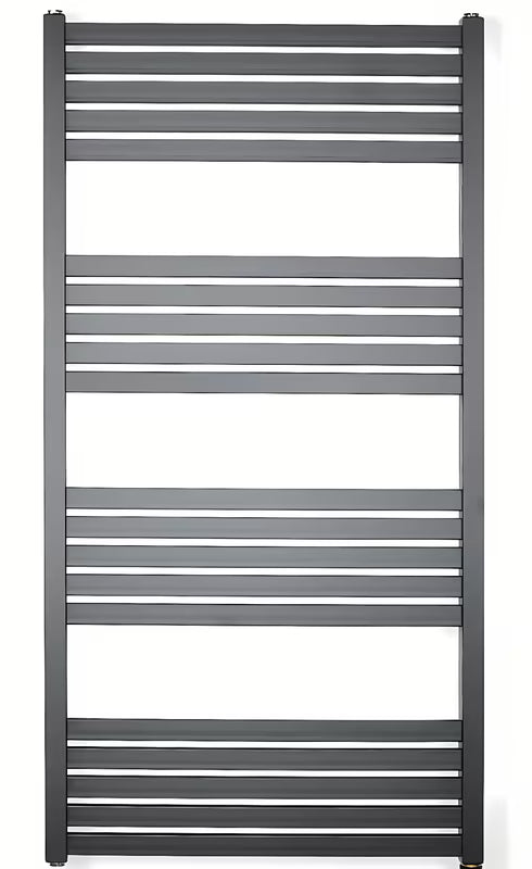 Kombinovaný radiátor SAT Kh 45x120 cm v černé matné barvě s krajovým připojením na rozteč.