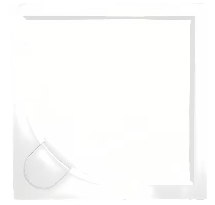 Bílá čtvercová sprchová vanička SAT Limcc 80x80 cm z litého mramoru s krytým rohovým odpadem