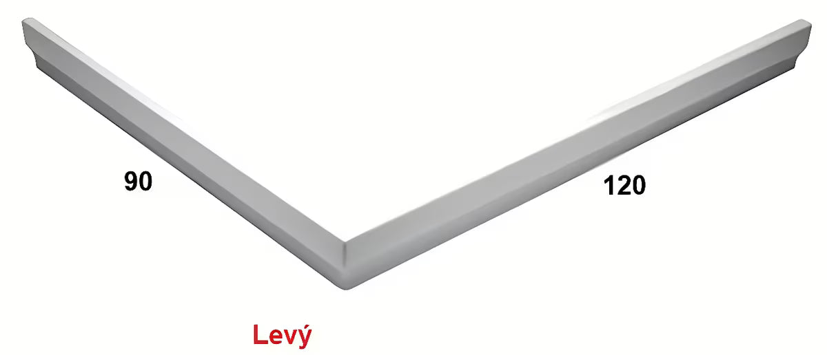 Bílý levý akrylátový panel k sprchové vaničce SAT Limnew pro čisté zakončení sprchového koutu.