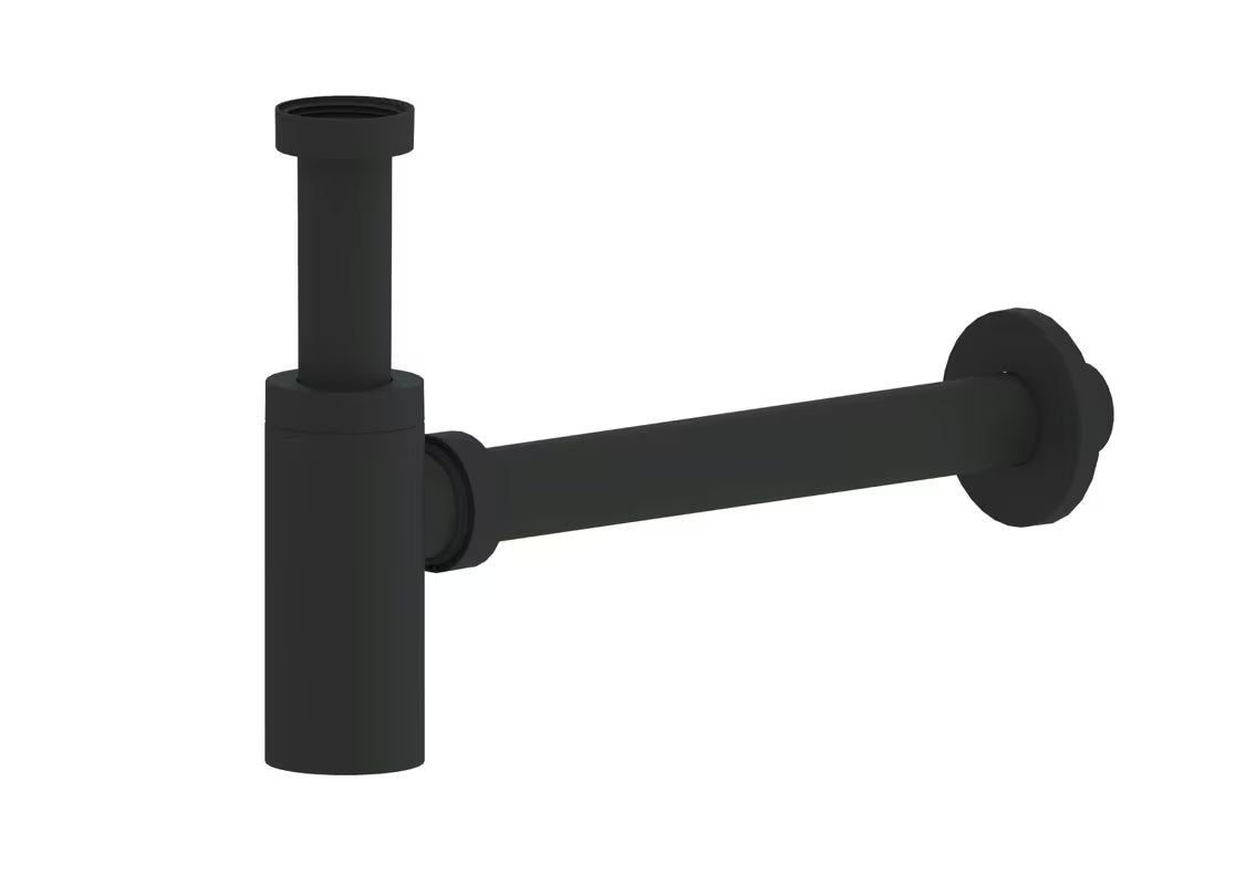 Umyvadlový sifon SAT Project v černé matné s připojením 5/4 a odtokovou trubkou 32 mm