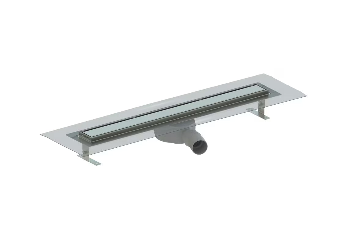 Nerezový sprchový žlab SAT Project 75 cm s oboustranným roštem pro plný vzhled nebo vložení dlažby.