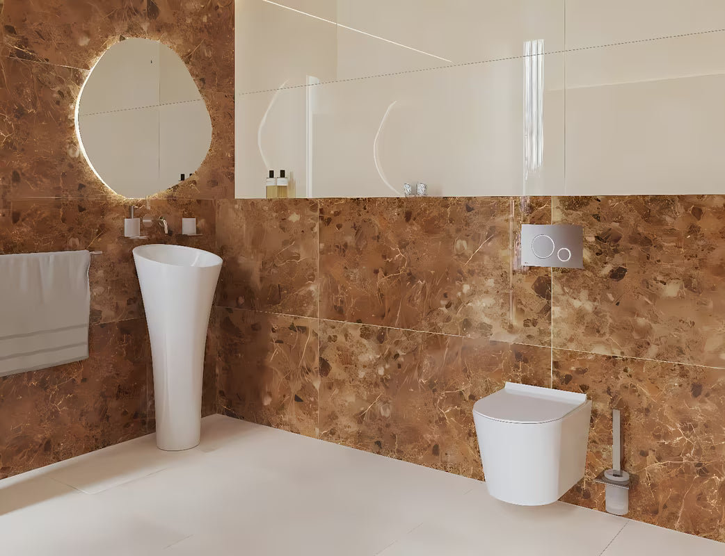Asymetrické koupelnové zrcadlo SAT Purity 80x80 cm s LED osvětlením a dotykovým senzorem