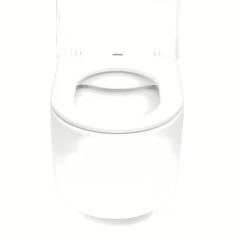 Bílé závěsné WC SAT s bezokrajovým splachováním Rimless a sedátkem SoftClose.