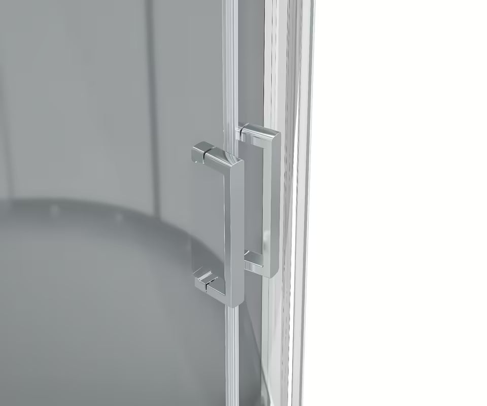 Čtvrtkruhový sprchový box SAT 90x90 cm s chromovými profily a čirým sklem