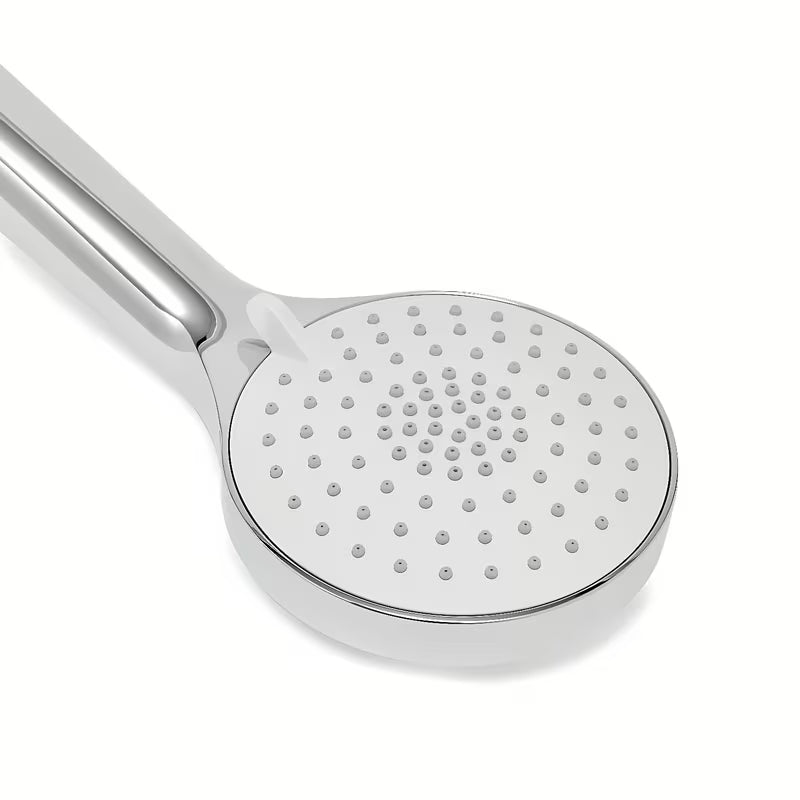 Chromová ruční sprcha SAT s průměrem 10 cm a třemi režimy proudu se silikonovými tryskami.