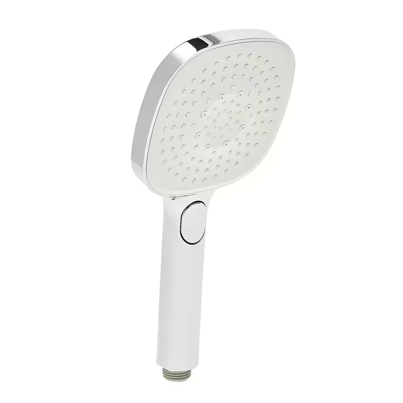 Ruční sprchová hlavice SAT v bílé a chromu s průměrem 12 cm a tlačítkem EasyClick pro 3 proudy.