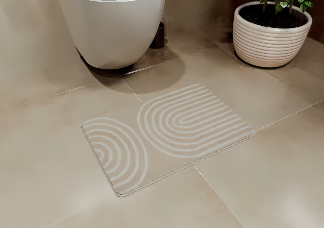 Béžová WC předložka SAT z polyesteru s výškou vlasu 1,5 cm