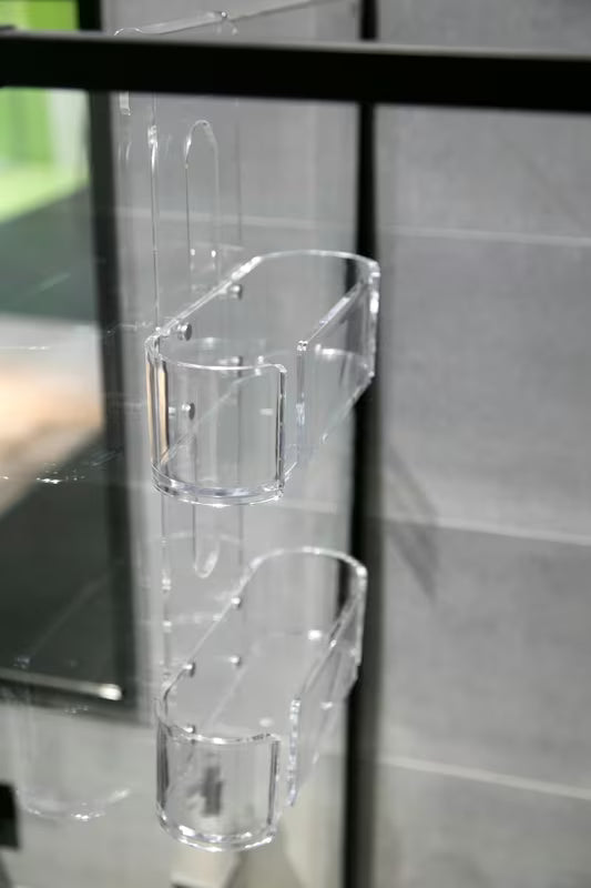 Transparentní závěsná polička SAT do sprchy s montáží bez vrtání