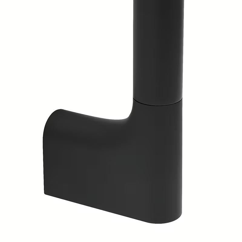 Sprchová tyč SAT v matně černém provedení s kulatým designem pro moderní sprchový kout.