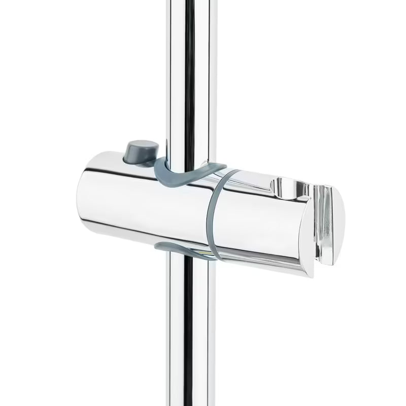 Sprchový systém SAT Chrome s termostatickou baterií, hlavovou sprchou 25 cm a ruční sprchou se třemi proudy.