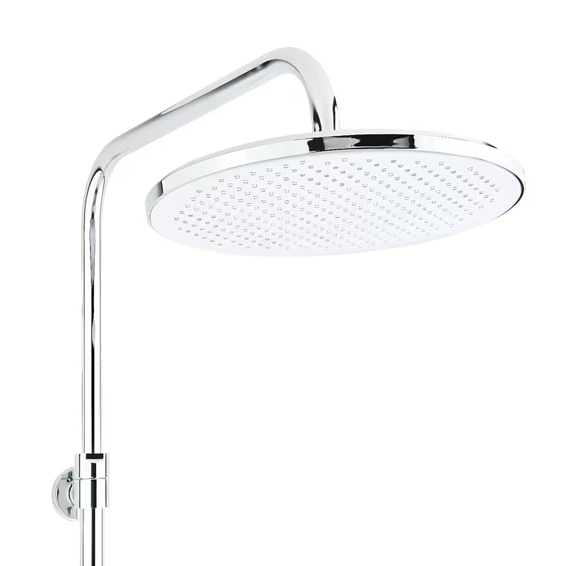 Sprchový systém SAT Chrome s termostatickou baterií, hlavovou sprchou 25 cm a ruční sprchou se třemi proudy.