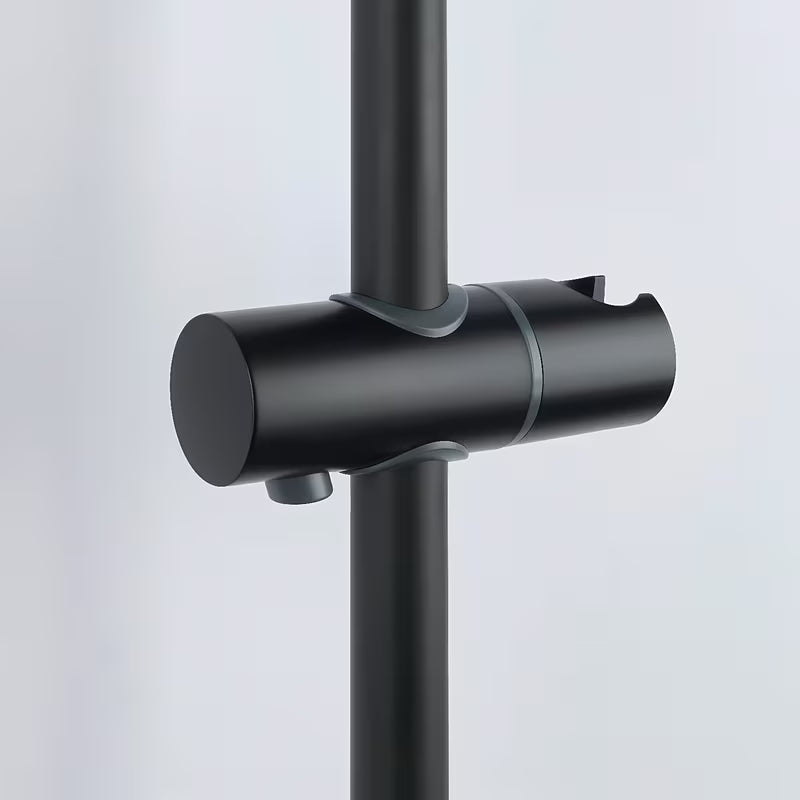 Černý matný sprchový systém SAT s termostatickou baterií, hlavovou sprchou 25 cm a ruční sprchou