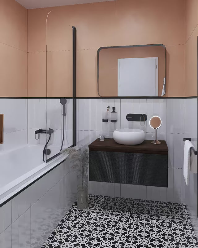 Vanová zástěna SAT 150x80 cm s čirým sklem a černým matným profilem