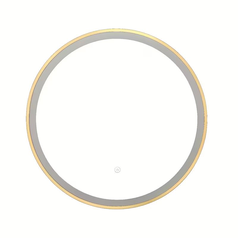 Kulaté LED zrcadlo SAT v zlaté barvě o průměru 60 cm se senzorem a krytím IP44.